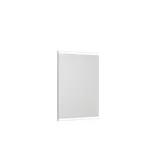 Stor och modern minimalistisk badrumsinspiration med dubbelhandfat, fyrkantiga speglar med ljusreglering, stilfulla pendellampor, stora grå plattor, och en rymlig design med mycket naturligt ljus