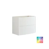 Stor vintage badrum med terrakottafärgat tvättställsskåp, bordstående handfat, ovalt spegel med mässingskant, ljusrosa och grå plattor ger ett romantiskt, feminint utseende