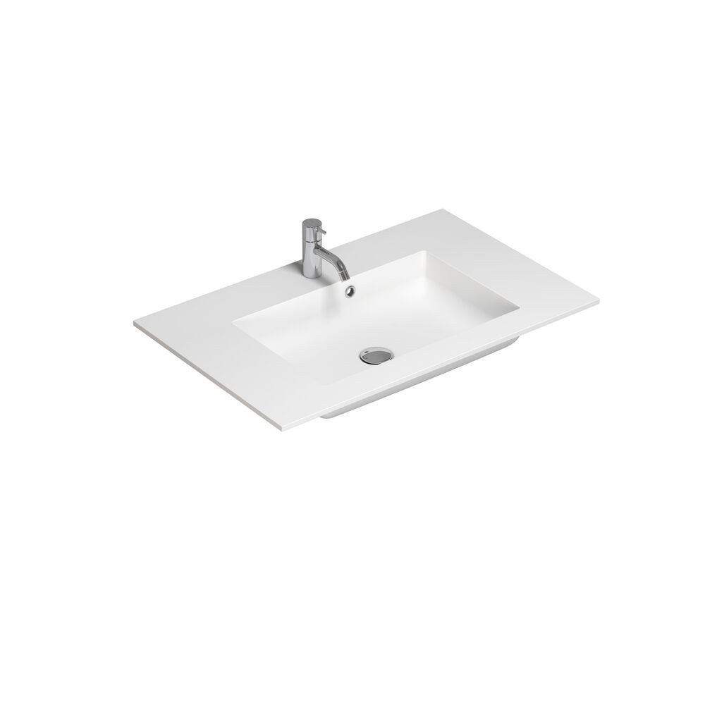 Stilfull badrumsinspiration med beige tvättställsskåp med innerskiva, överskåp, öppen hylla, ovalt spegel med belysning, matchande pendellampor, hylla under spegeln och vägghängd toalett. Väggar med ljusa, avlånga kakelplattor