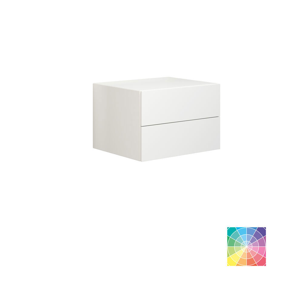 Stilrent och rymligt badrumsinspiration med stor rund spegel med svart ram, mörk stenhandsfat, färgad toalett, överskåp och öppen hylla i en sofistikerad och dämpad design