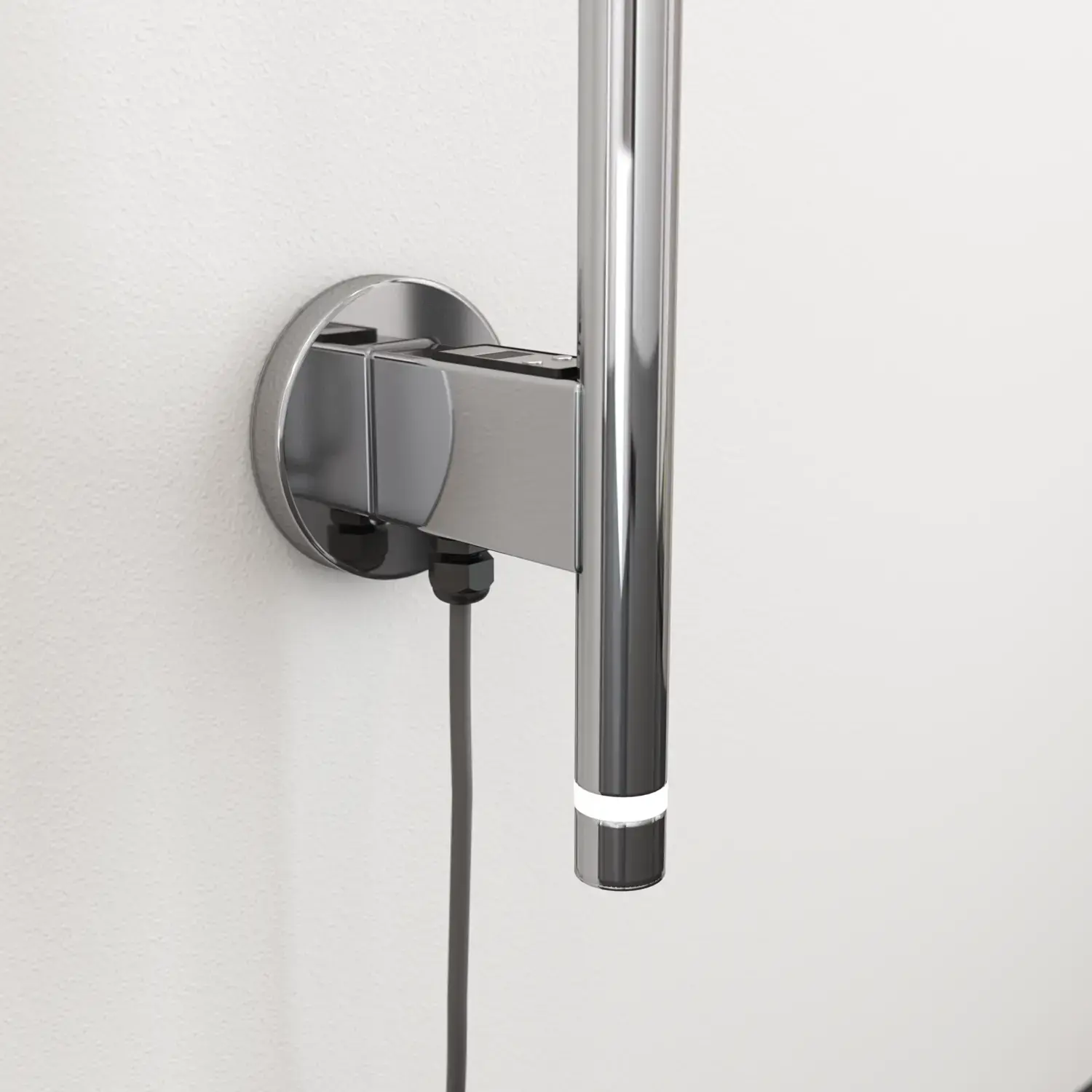 Badrumsinspiration med elektrisk handdukstork som gör dina handdukar härligt varma och gör upplevelsen i badrummet exklusiv.