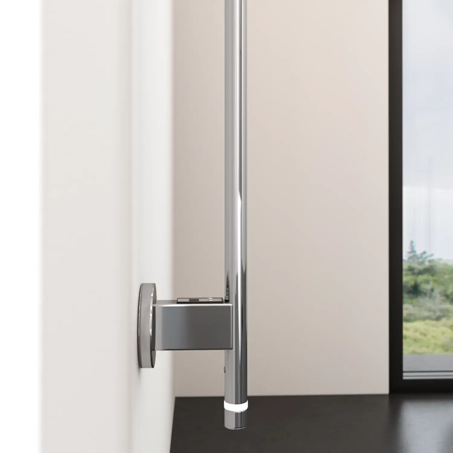 Badrumsinspiration med elektrisk handdukstork som gör dina handdukar härligt varma och gör upplevelsen i badrummet exklusiv.