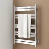 Badrumsinspiration med elektrisk handdukstork som ger badrummet en elegant touch, samt är praktisk och håller handdukar varma och sköna.