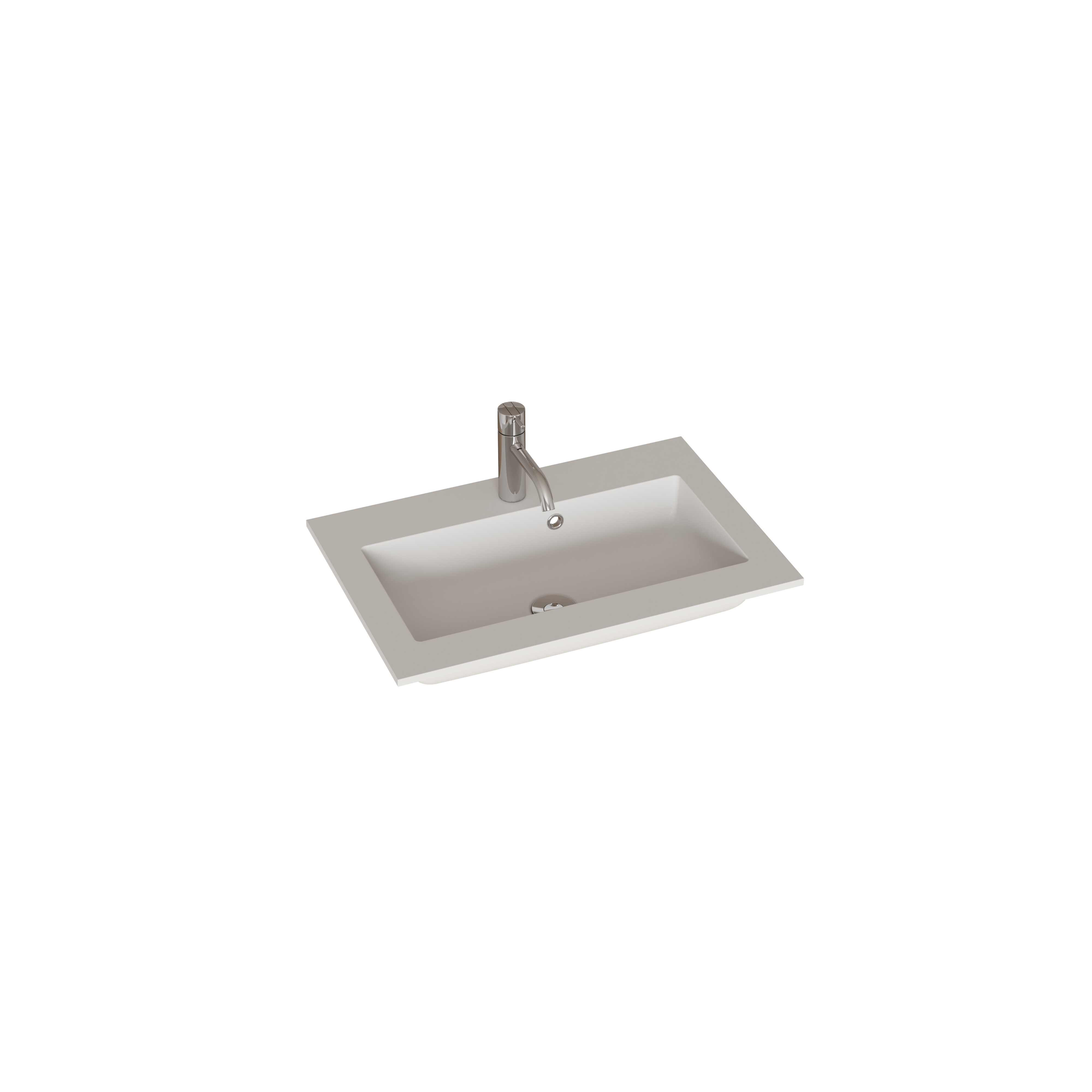 Litet, stilrent badrum med mörkblå väggar, mjuka gula badrumsmöbler med ribbor, och elegant rund spegel med lampa