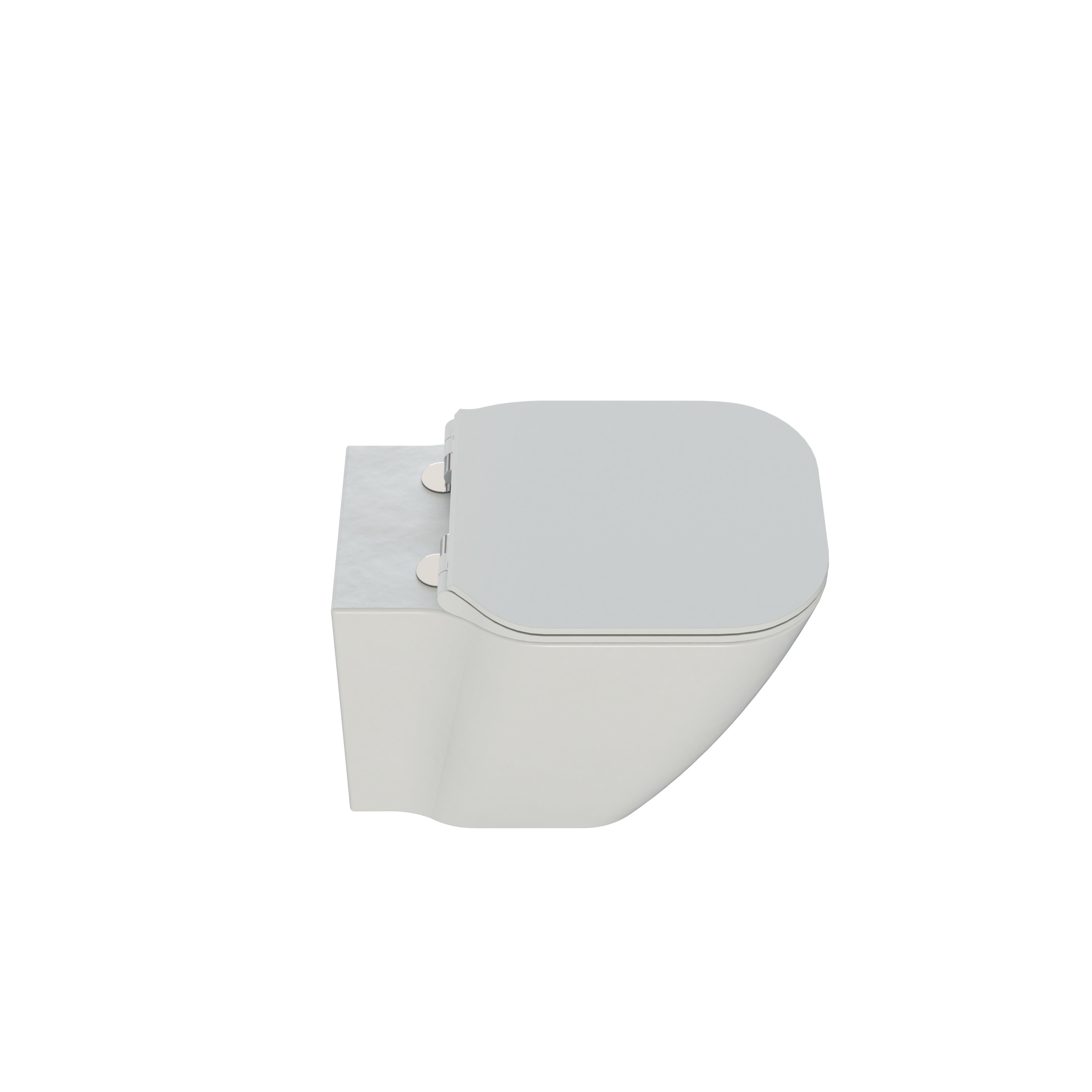 Stilfull badrumsinspiration med beige tvättställsskåp med innerskiva, överskåp, öppen hylla, ovalt spegel med belysning, matchande pendellampor, hylla under spegeln och vägghängd toalett. Väggar med ljusa, avlånga kakelplattor